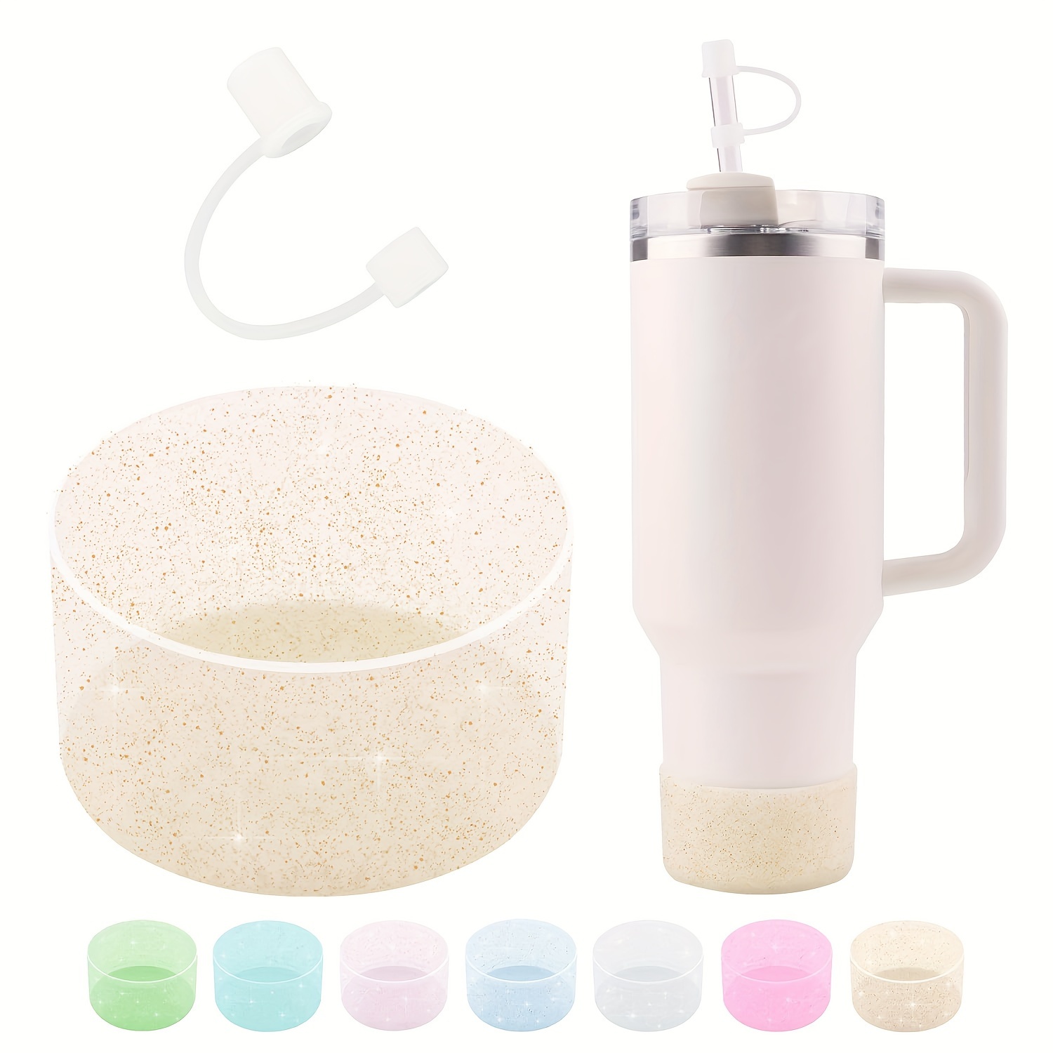 Glitter Silicone Water Bottle Boot Sleeve Non-slip Insulation Cup