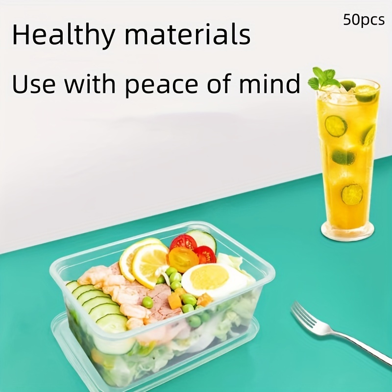 Disposable Household Lunch Box, Rectangular Takeout Packaging Box, Plastic  Lunch Box, Fast Food Transparent Box With Cover - Temu