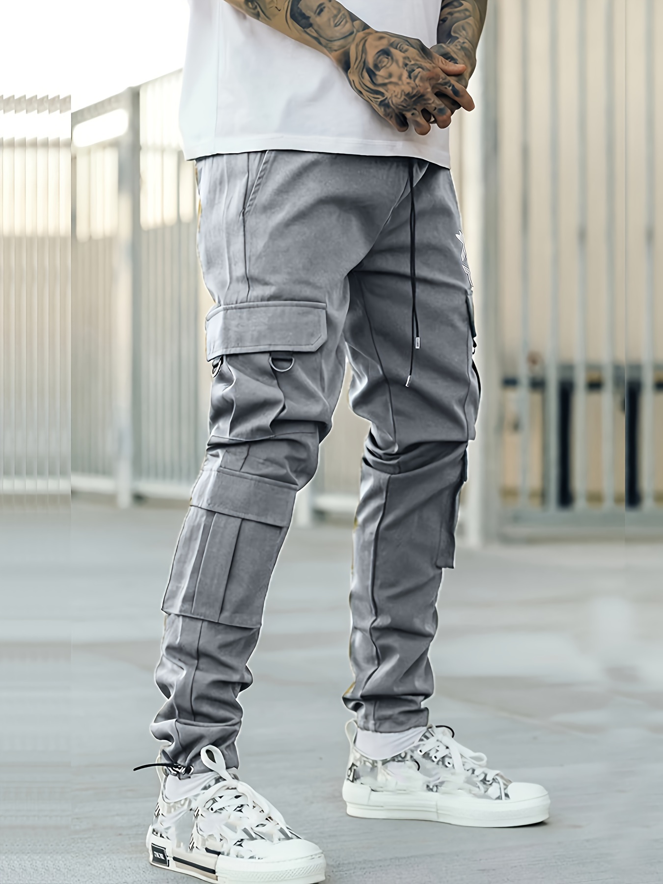Trendy Solid Corduroy Cargo Pants Men's Multi Flap Pocket - Temu