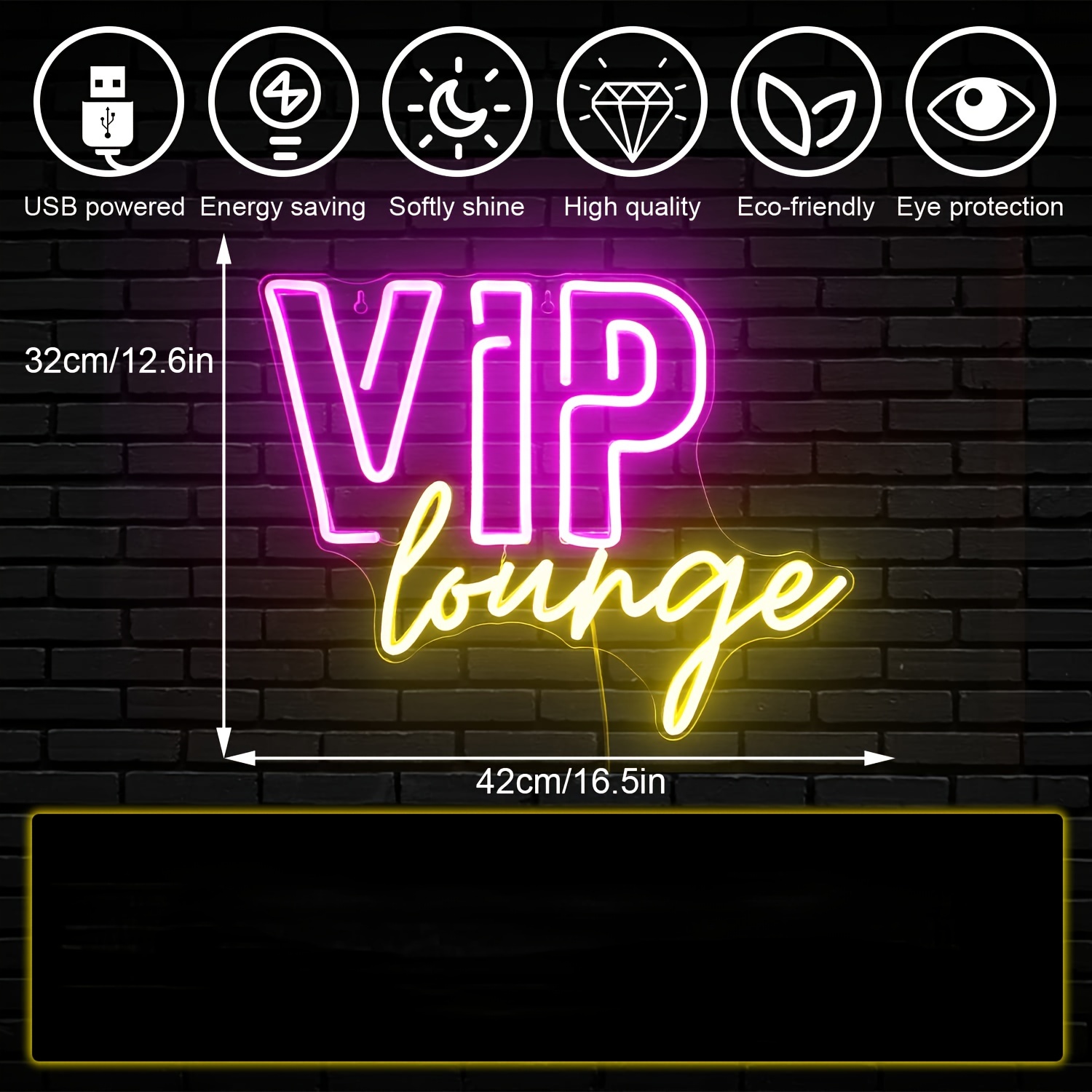 VIP Lounge Neon Signs for Wall Decor, VIP Neon Lights Signs for Room shops Decor