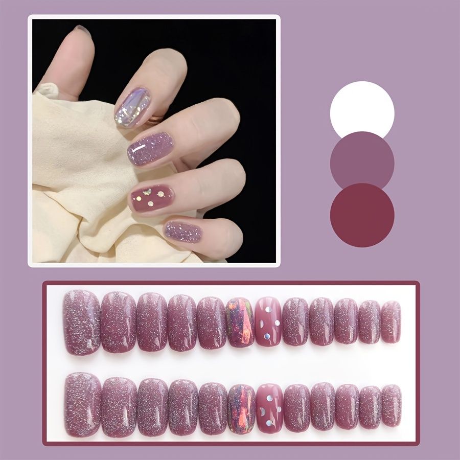24 Pcs Almond False Nails Cat Eye Effect Polish Uv Gel Nail Galaxy Fake  Nails Full Cover Acrylic Nails - Beauty & Personal Care - Temu