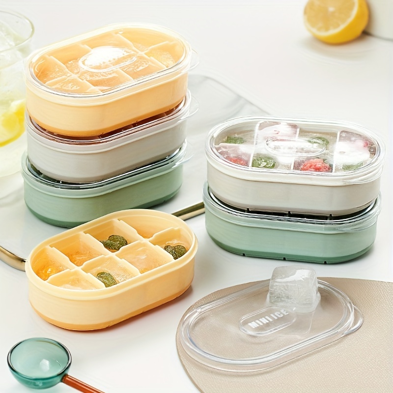 Food Grade Silicone Ice Tray Square Ice Cube Mold With Lid - Temu