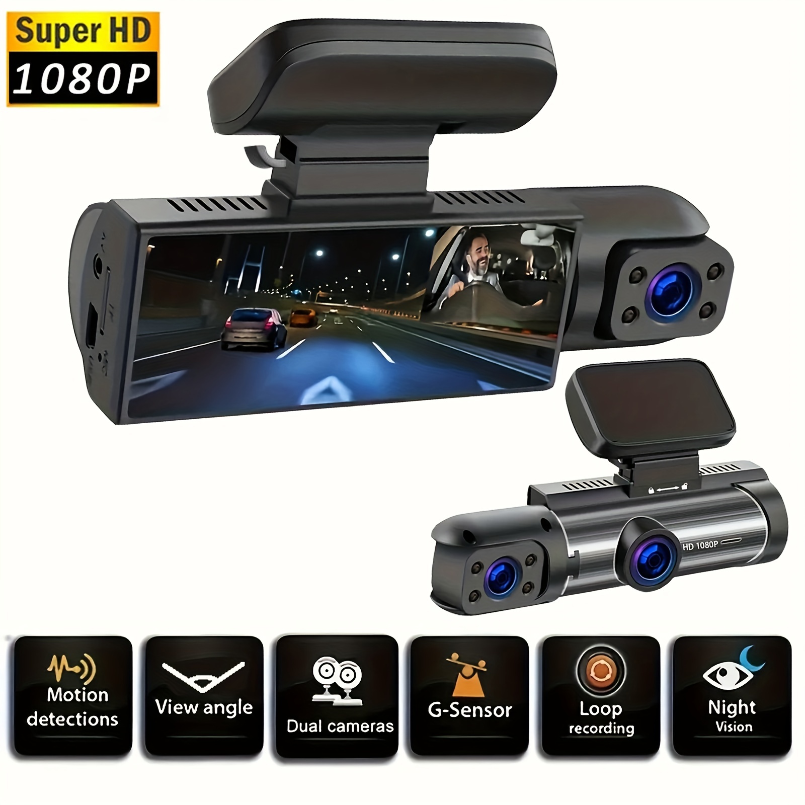 Dash Cam Hd 1080p Car Dvr Camera 170° Wide Angle Night - Temu