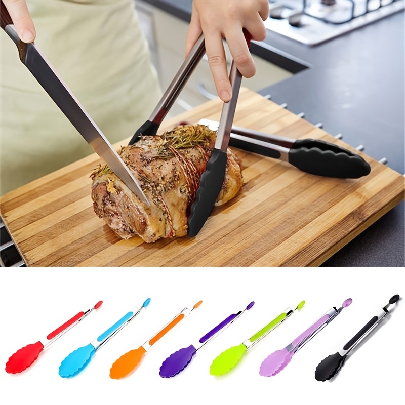 1PCS PP Silicone Food Tong 9/12 Inch Kitchen Tongs Non-slip Cooking Clip  Clamp BBQ Salad Tools Grill Kitchen Accessories