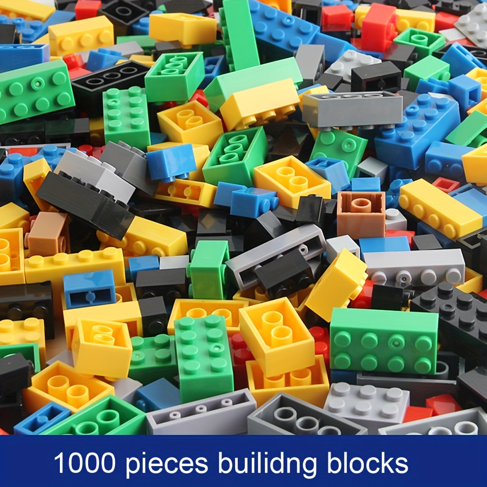 Building Blocks 1000 Pieces Classic Building Bricks Compatible with Lego 11  Random Colors with 3 Baseplates Preschool Learning Educational Toy Gift