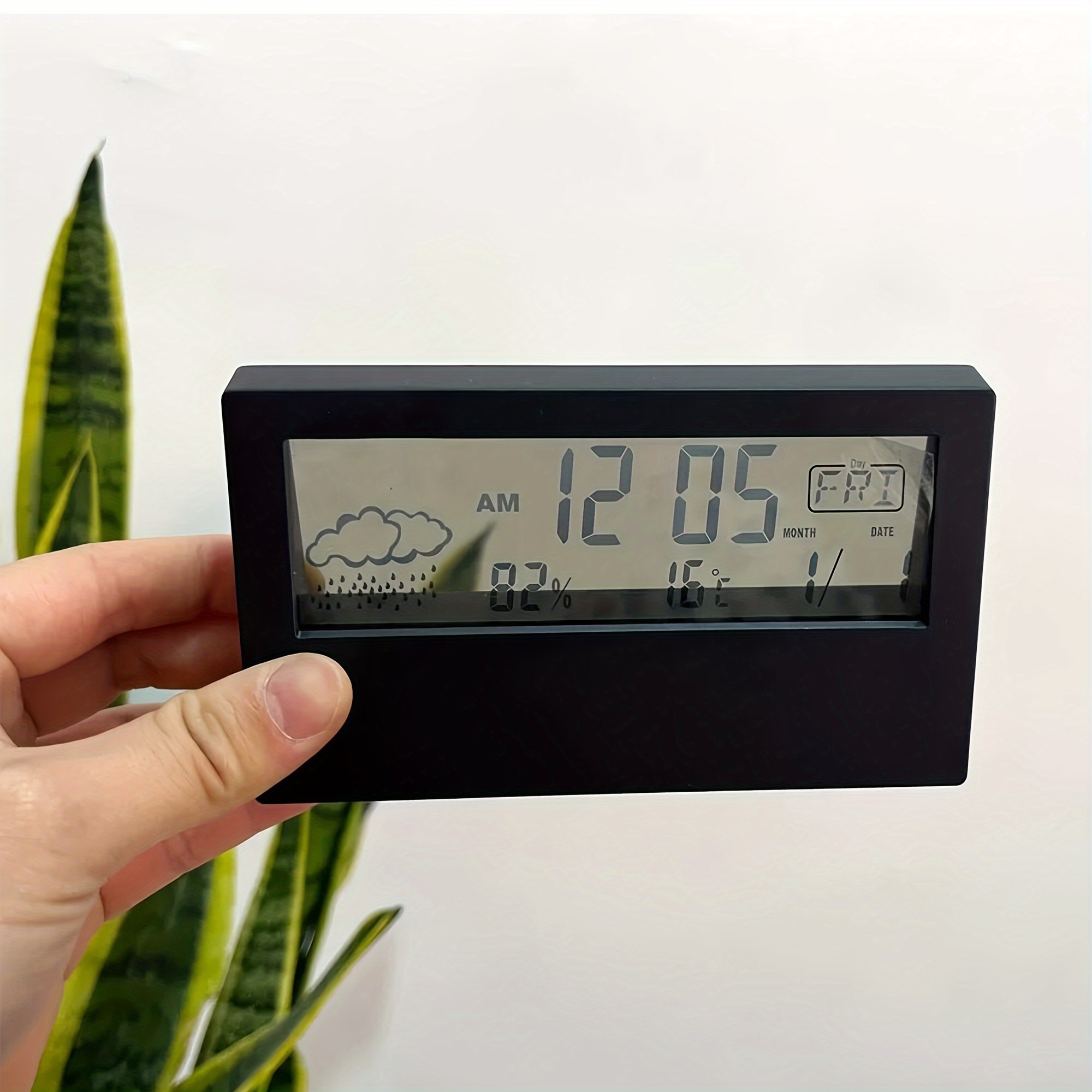 Digital Clock Thermometer Hygrometer Meter LED Wall Clock Home