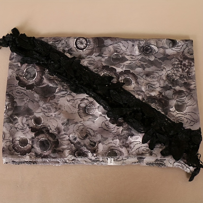 Colorful Embroidered Lace Triangle Scarf Thin Breathable Tassel Shawl