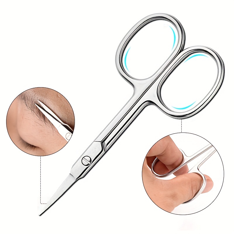 Premium Stainless Steel Curved Tip Cuticle Scissors - Perfect For Manicure  & Eyebrow Grooming! - Temu Canada