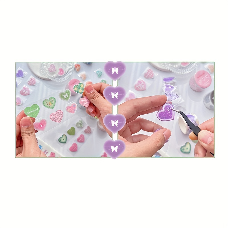 Waterproof Pvc Guka Diy Material Lovely Heart Stickers For
