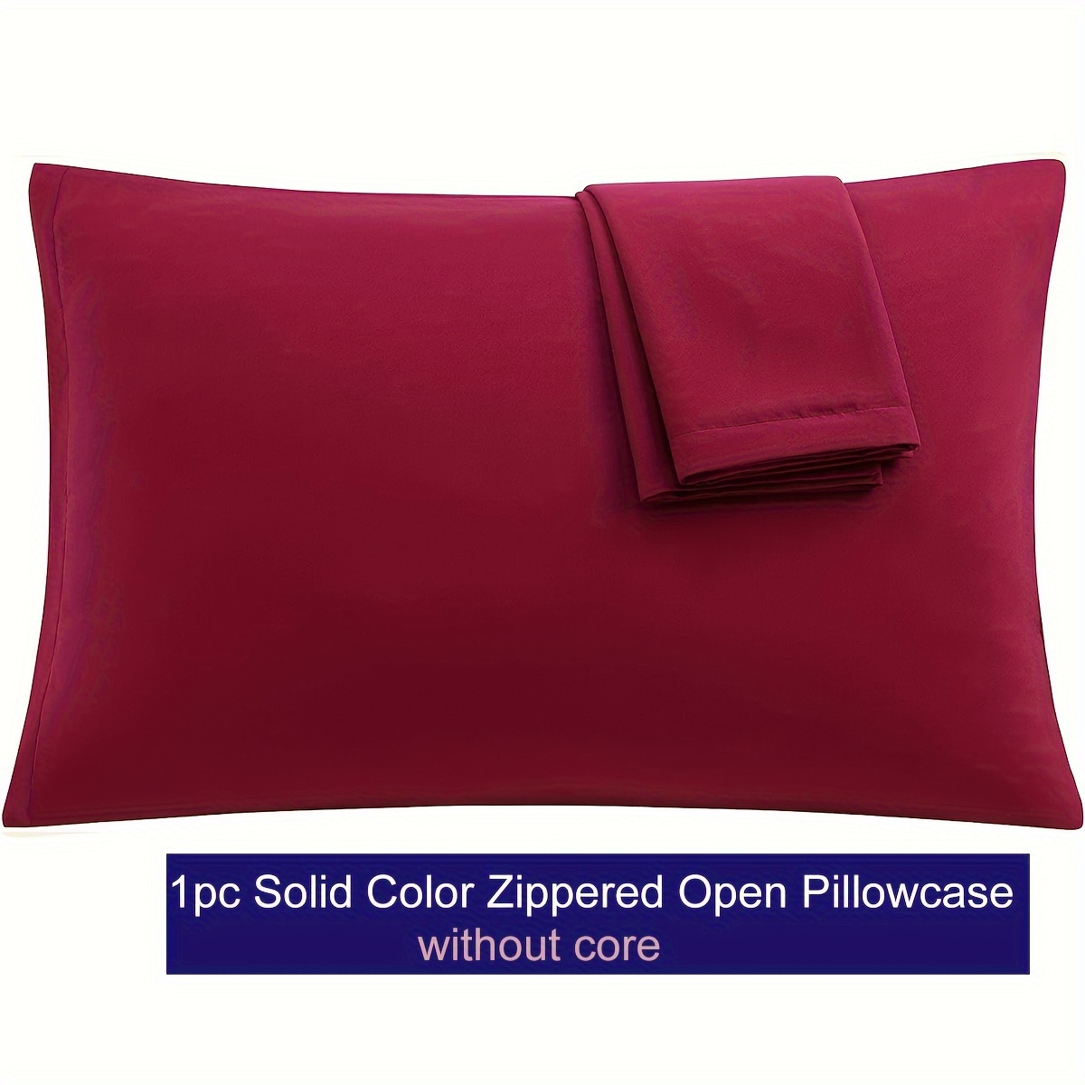 soft breathable microfiber pillowcase with zipper closure solid color multiple sizes   details 8