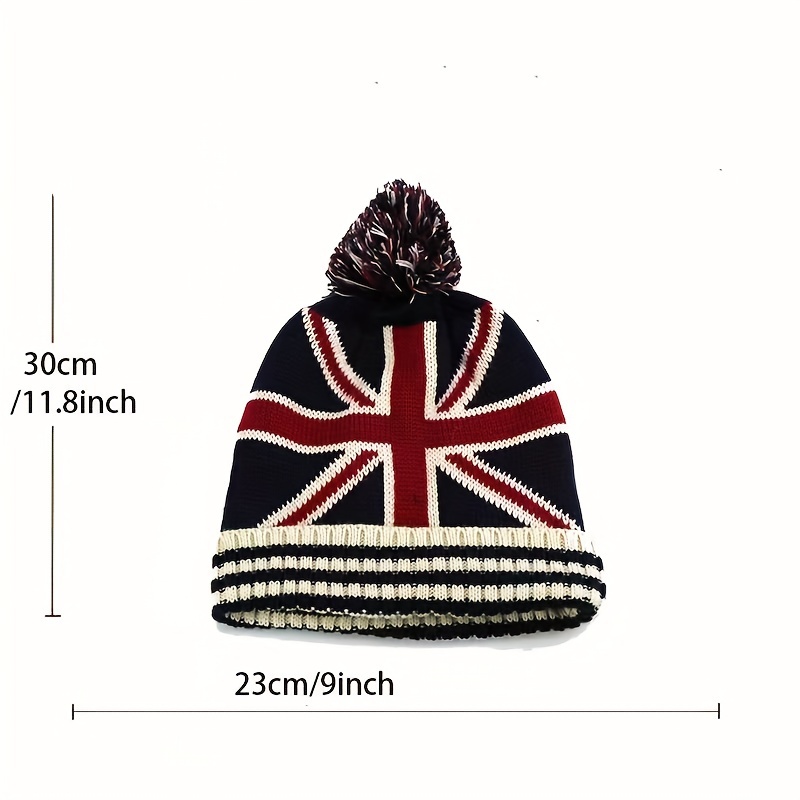 1pc british flag warm knitted pullover hat for autumn and winter temu Temu