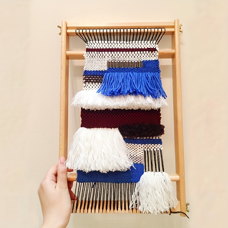 Wooden Weaving Loom DIY Hand Knitted Creative Craft Yarn Woven Machine  Tapestry for Children Kids Beginners 