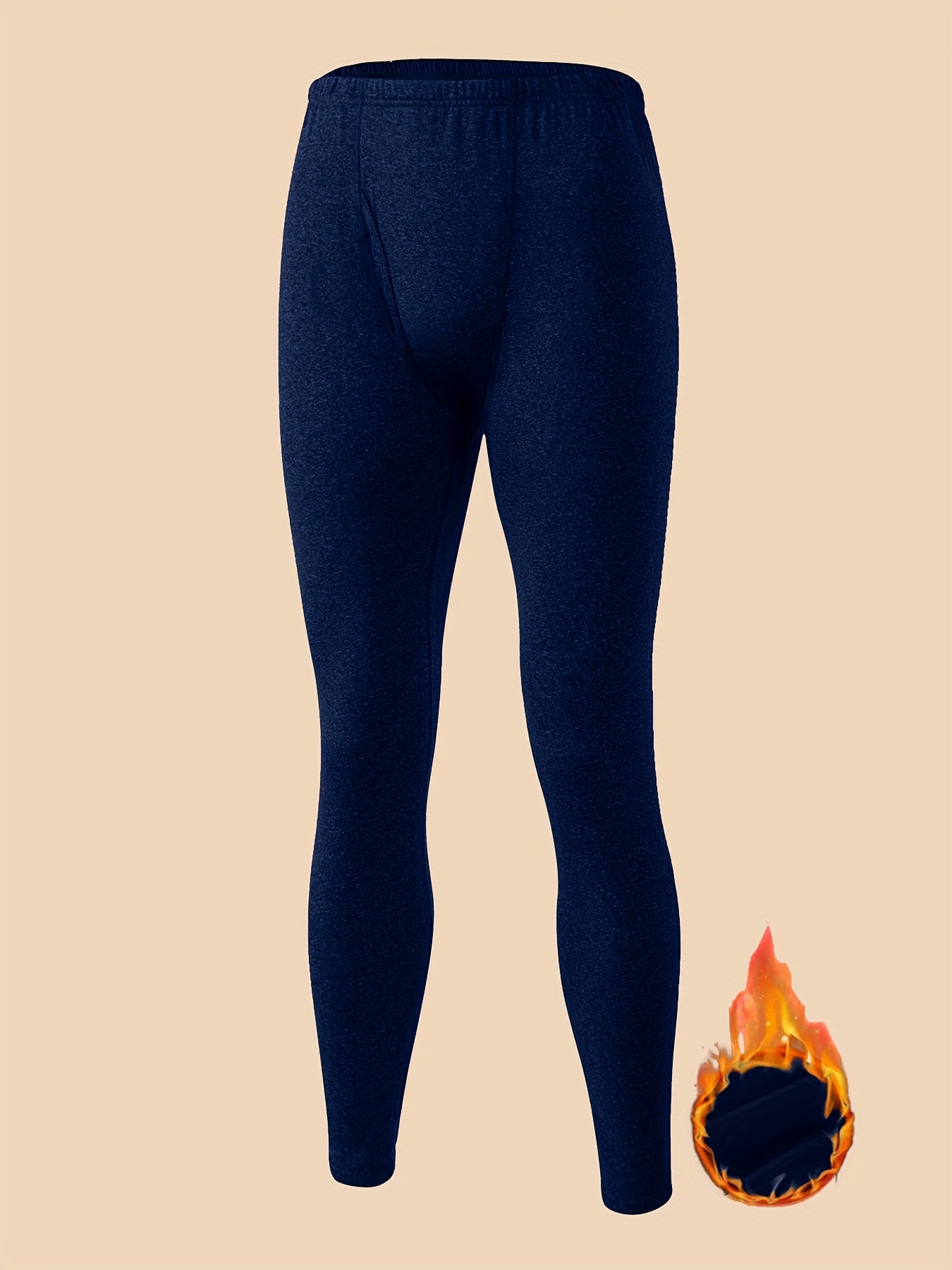 Men's Thermal Underwear Bottom Fleece Warm Long Johns Warm - Temu