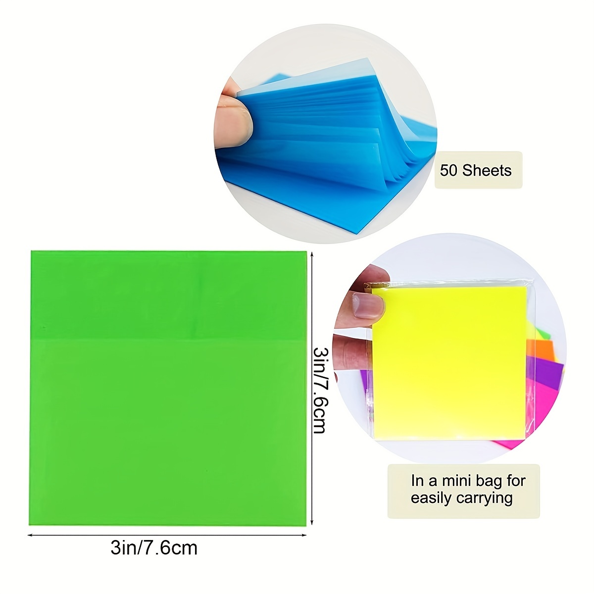 300 Sheets Transparent Sticky Note Pads, 3 x 3 Translucent Sticky Notes,  Waterproof Self-Adhesive Clear Sticky Notes, Page Markers Index Tabs for