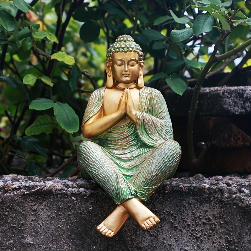 Petit Bouddha Statue Moine Céramique Artisanat Figurine Thé Ornement Art  Décor