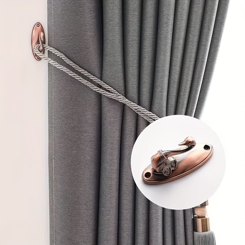Bedroom Living Room Curtain Tieback Wall Hooks Bronze Tone 2Pcs