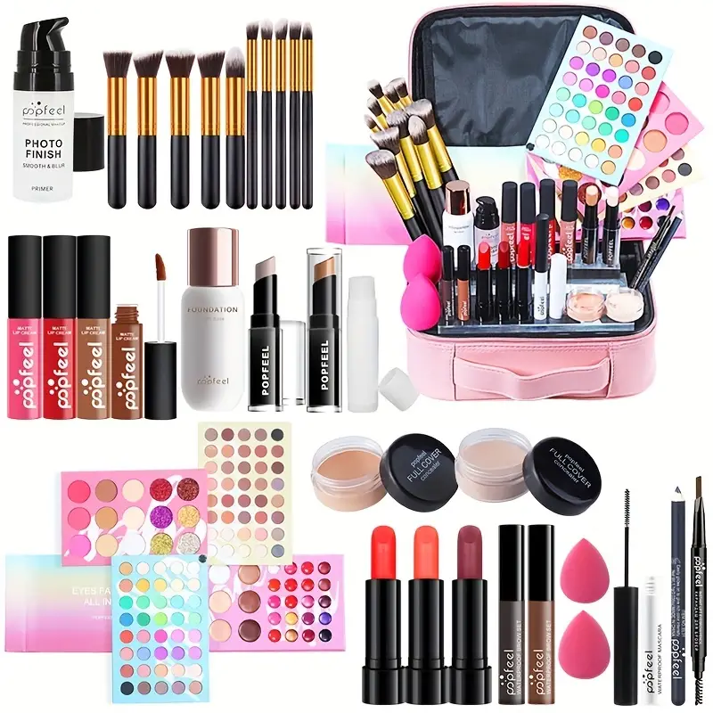 complete makeup set for beginners includes eyeshadow lip gloss foundation lipstick and concealer perfect for creating a flawless look details 1