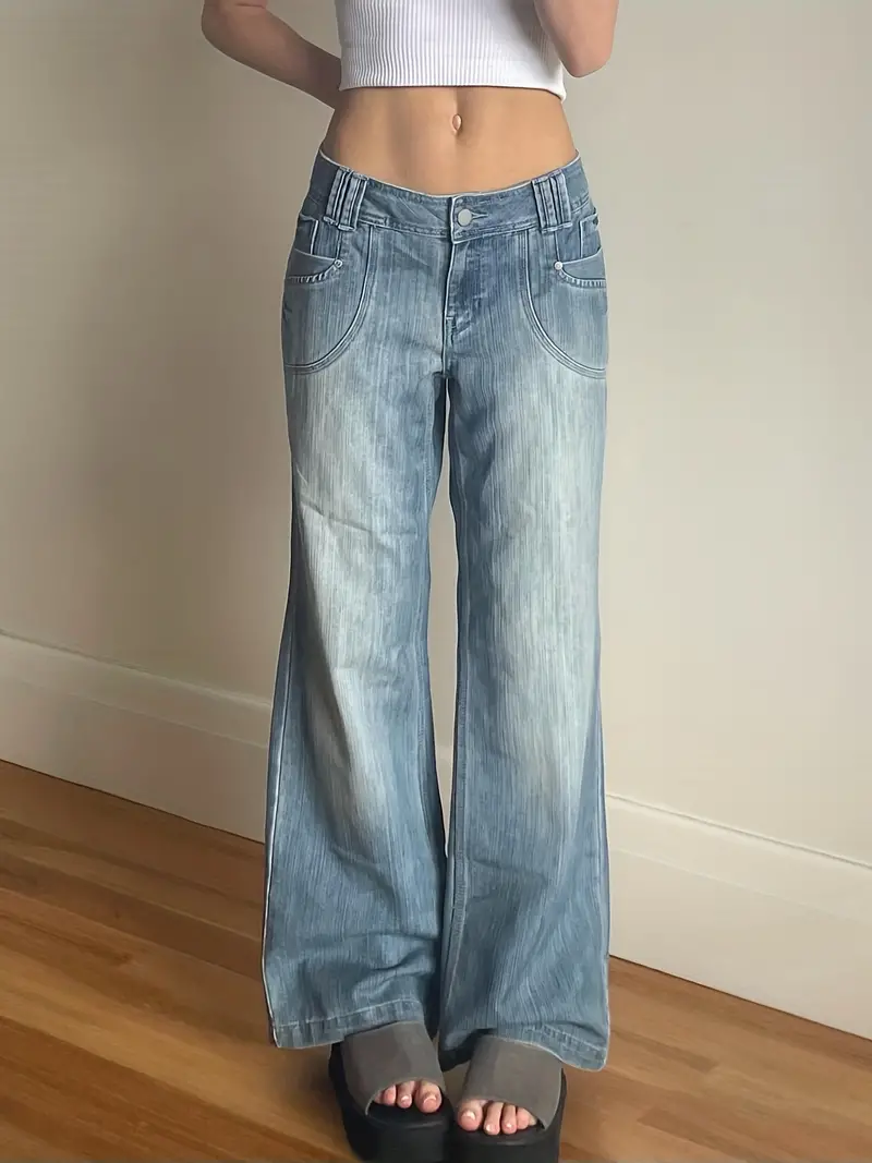 Retro Jeans Women Fashion Famale Clothing Loose Casual Jeans - Temu