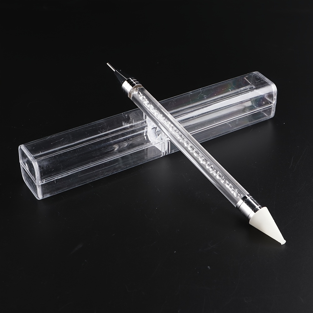 Double Head Acrylic Nail Point Drill Crayons Self-adhesive Stippling Pen  Metal Dotting Pen Tools Pipe Picking Nail Rhinestones Tools Accessories -  Temu Italy
