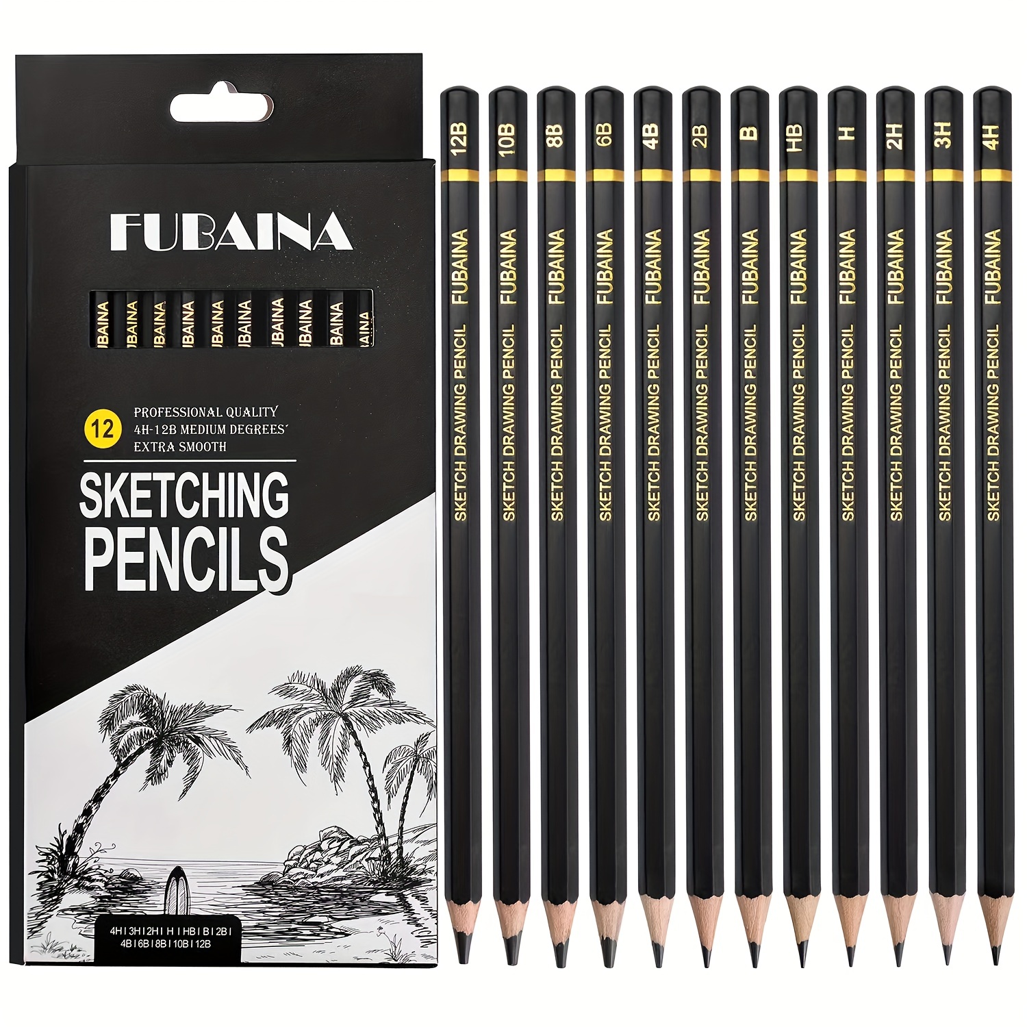 Professional Drawing Sketching Pencil Set, 12pcs Art Pencils Graphite  Shading Pencils For Beginners & Pro Artists(2H~8B)