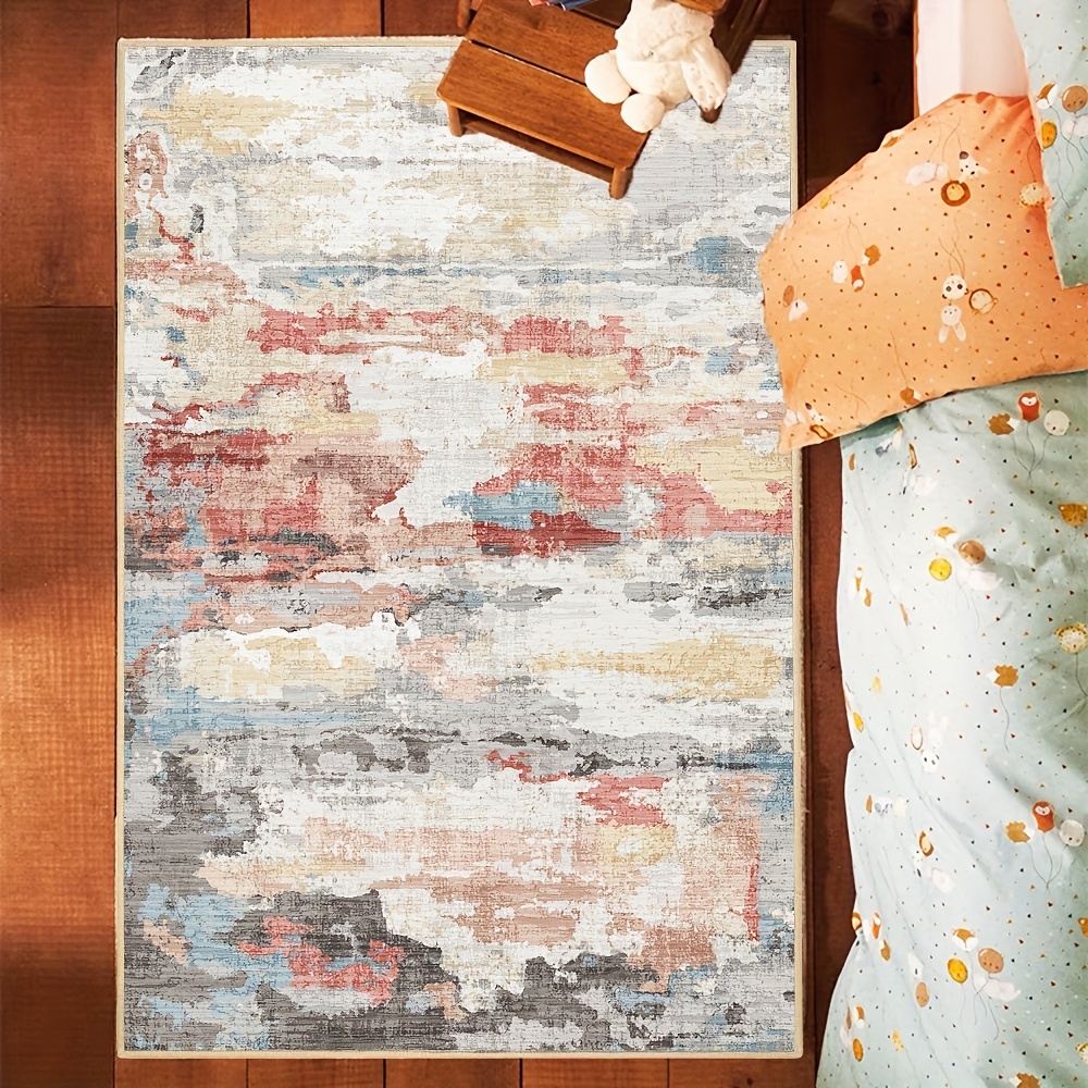 Abstract Distressed Area Rug Small Throw Rugs For Bathroom - Temu