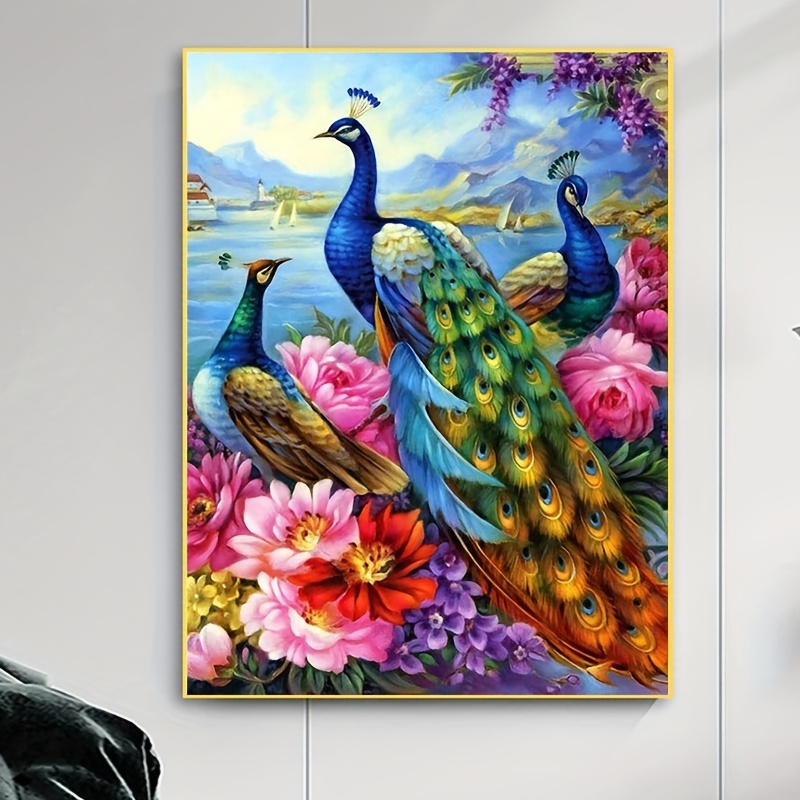 5d Diamond Painting Beautiful Peacock Diamond Painting - Temu