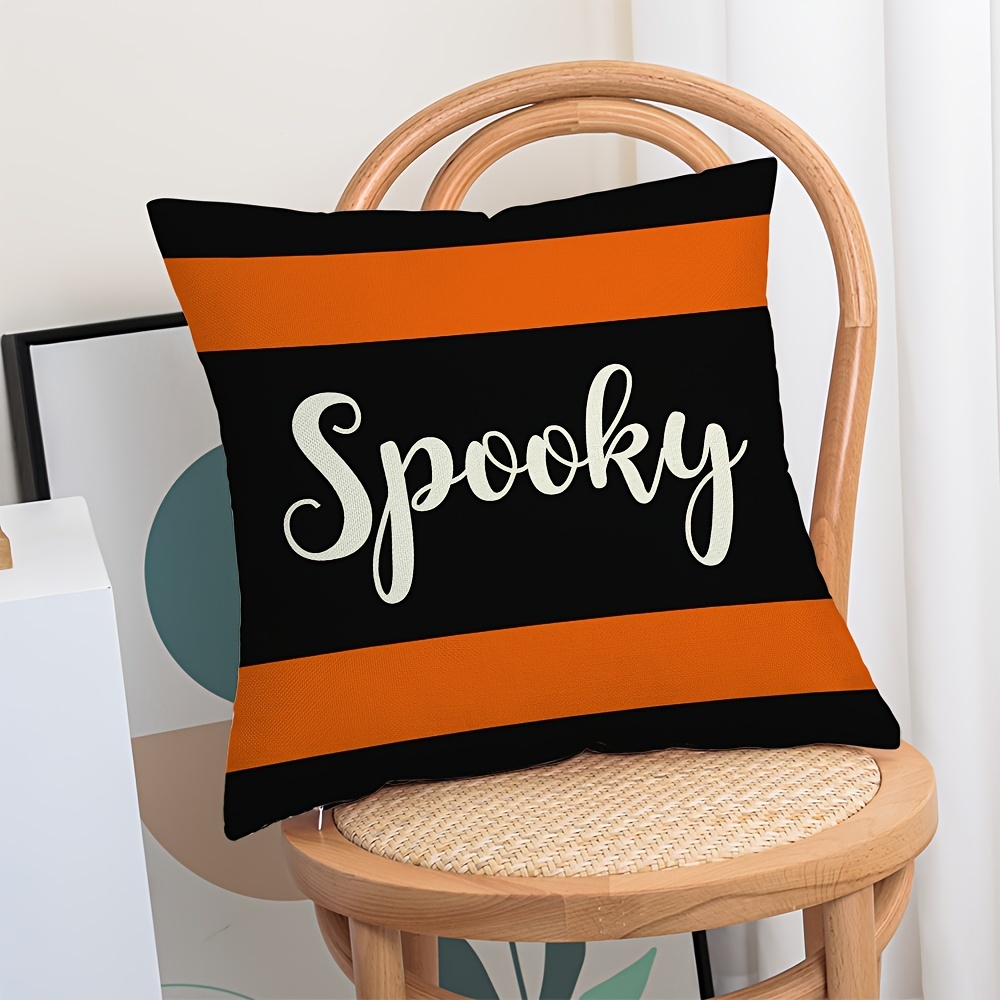 Linen Halloween Decorative Throw Pillow Case Pumpkin Gnome - Temu