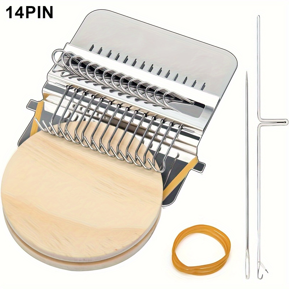 2 Sets Small Loom Speedweve Type Weave Tool DIY Wooden Speedweve Darning  Tool Mini Fun Mending Loom (14 Hooks)