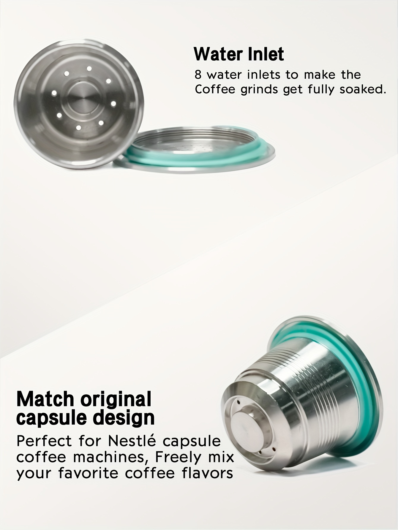 reusable   coffee capsule filters stainless steel pods for espresso machine save money and reduce waste details 7