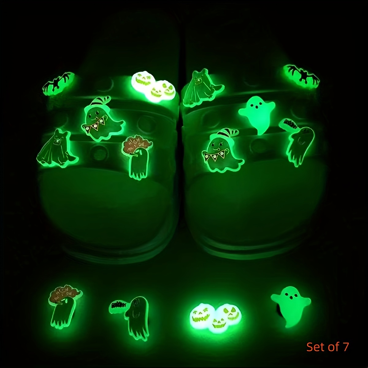 37pcs Glowing Letters Shoe Charms for Croc Shoe Luminous Numbers Shoe  Accessories Fluorescent Croc Decorations In The Dark