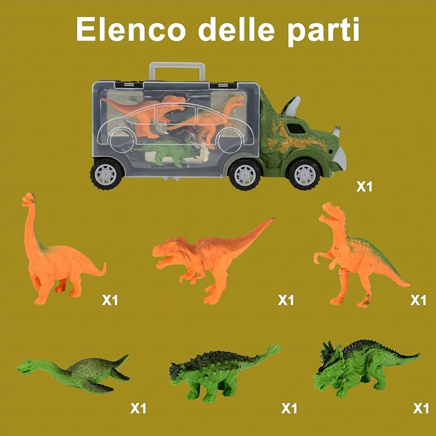 Oderra Jouet Dinosaure Camion - Voiture Dinosaure Enfant avec 6 Min