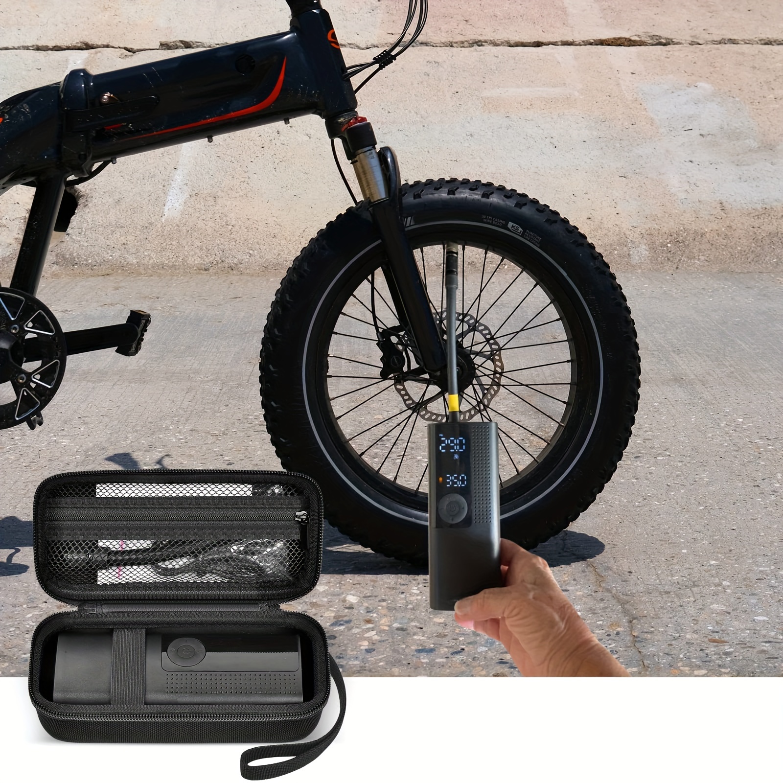 Tasche für CYCPLUS Luftpumpe Elektrischer Kompressor Tragbar,  Fahrrad-Powerbank-Aufbewahrungshalter, nur Box