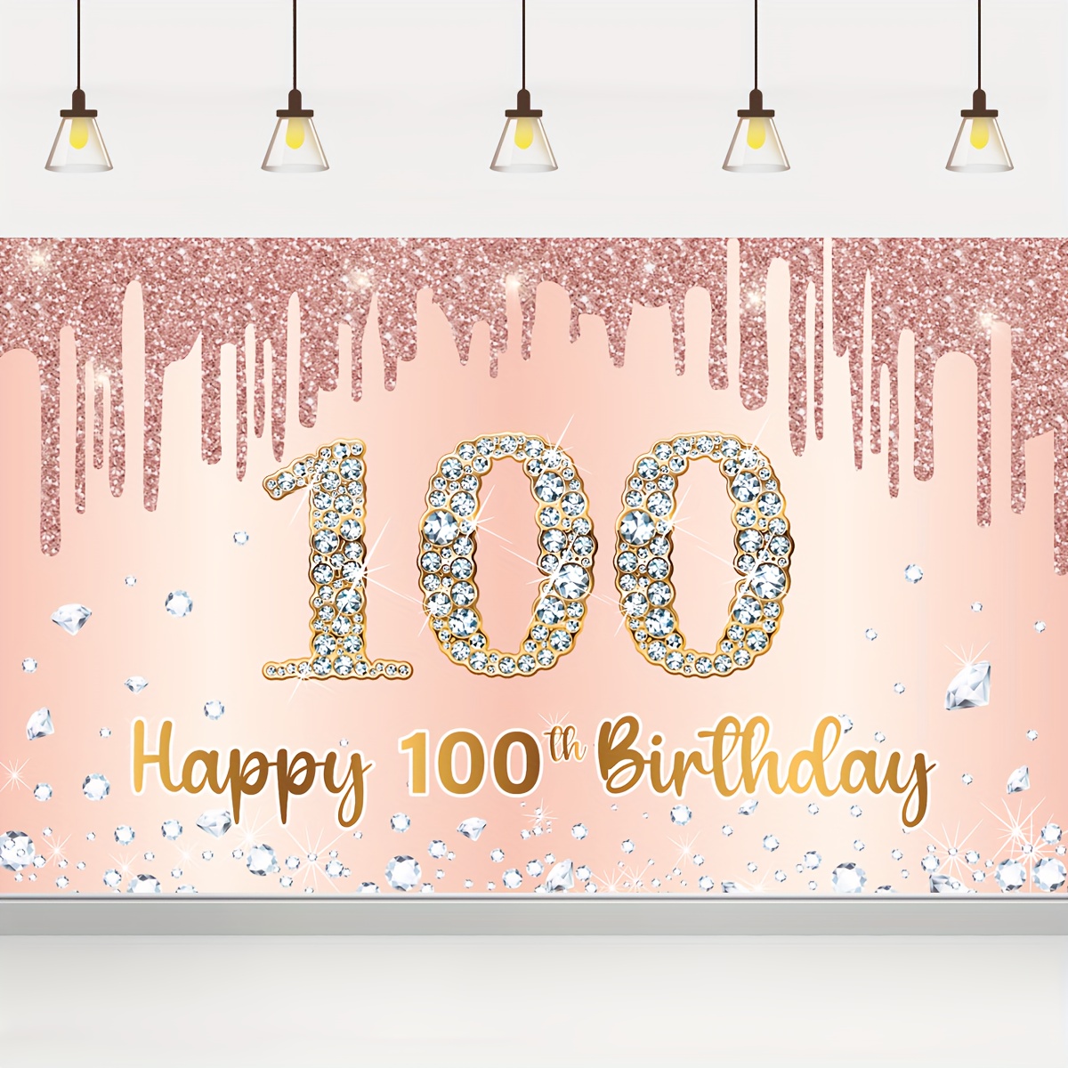 Sfondo di compleanno personalizzato, sfondo di compleanno personalizzato, sfondo  fotografico di compleanno Rosegold, sfondo di compleanno personalizzato per  donne 01DS06 -  Italia
