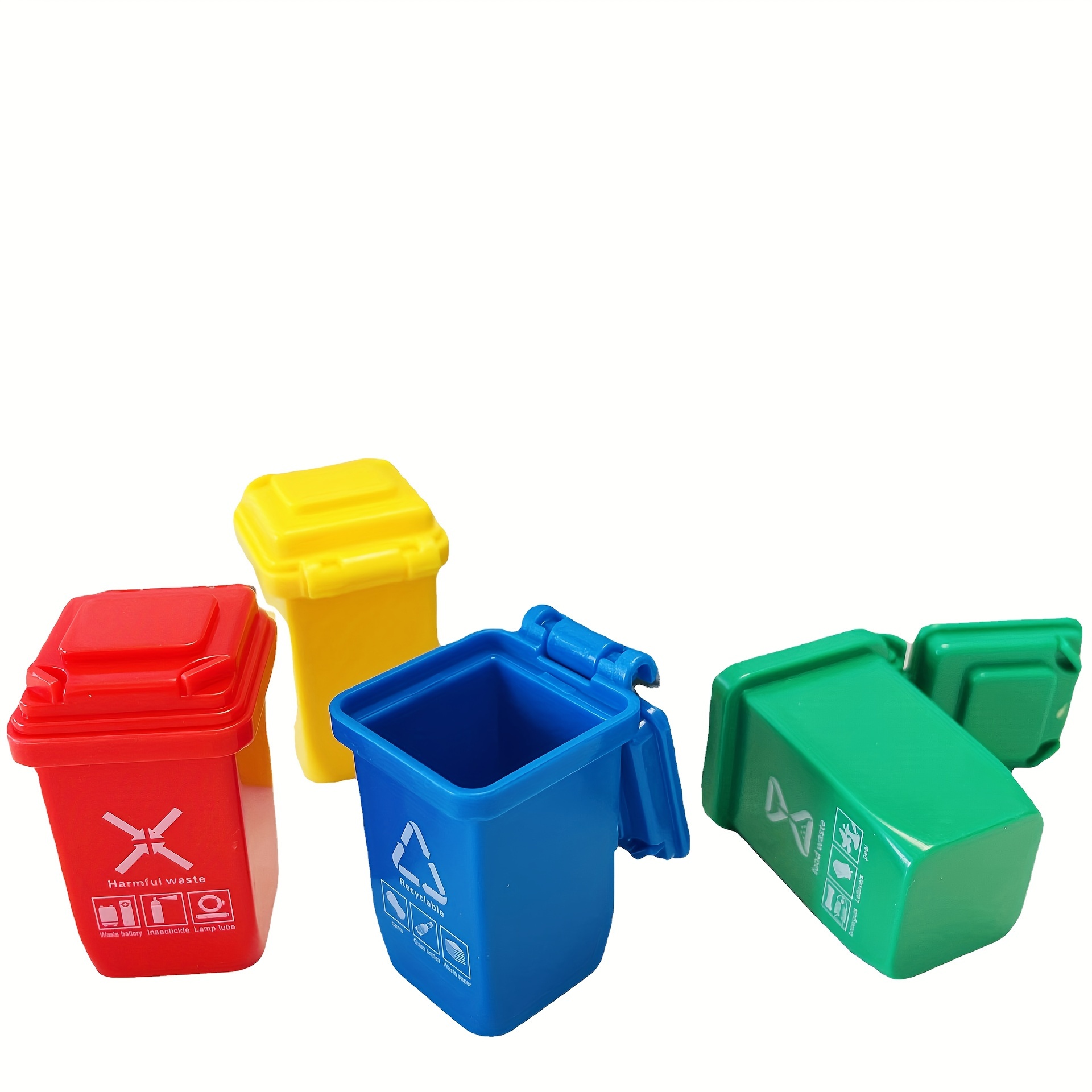 5pcs 1 12 Dollhouse Mini Sorting Trash Can Miniature Model Toy