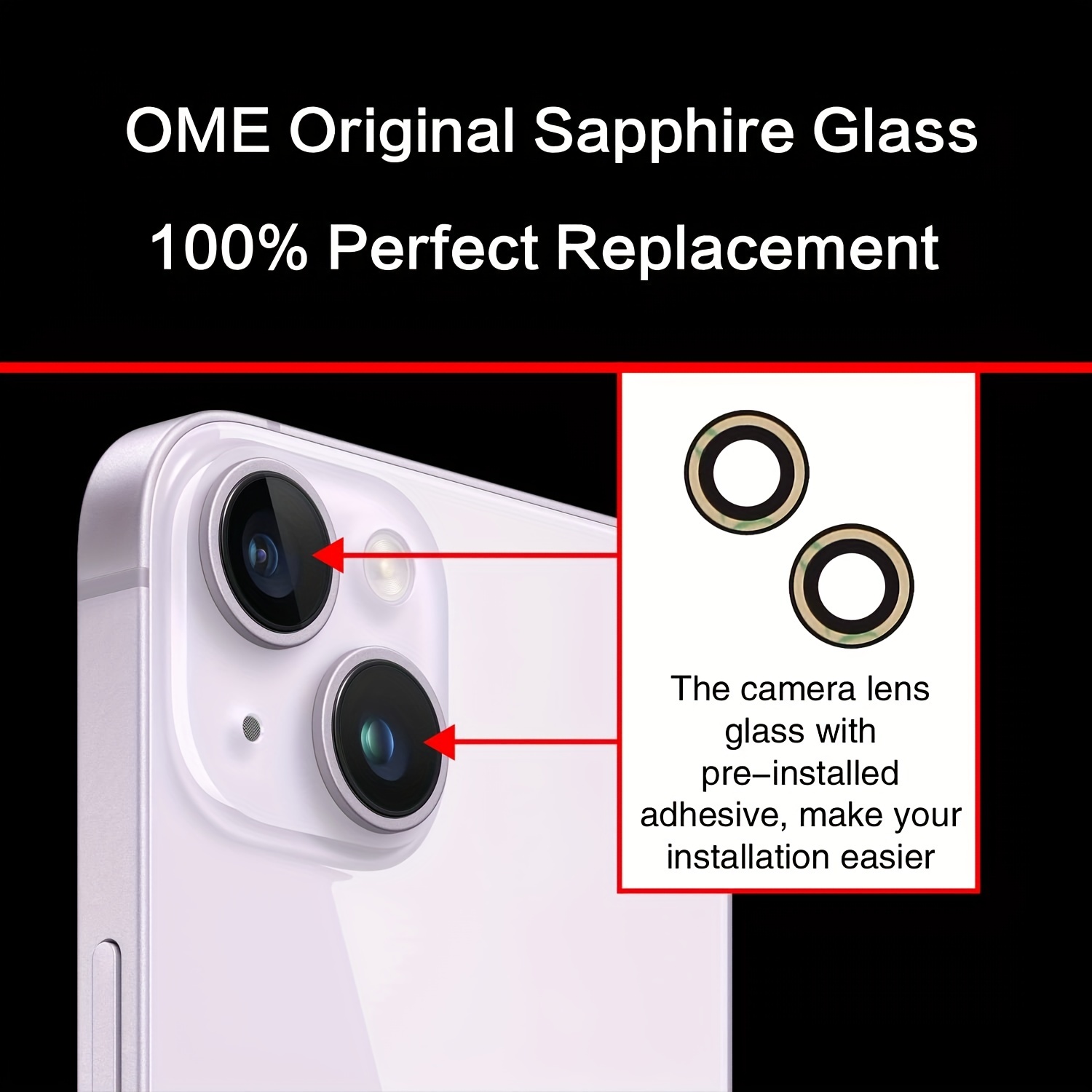 Tapa Trasera Vidrio Repuesto Para iPhone 8 Con Lente Camara!
