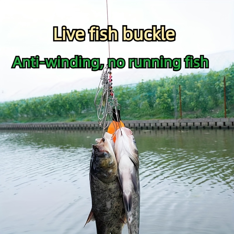 Fishing Stringer Clip Fishing Holder Portable with Float Fish Lock Fish  Lock