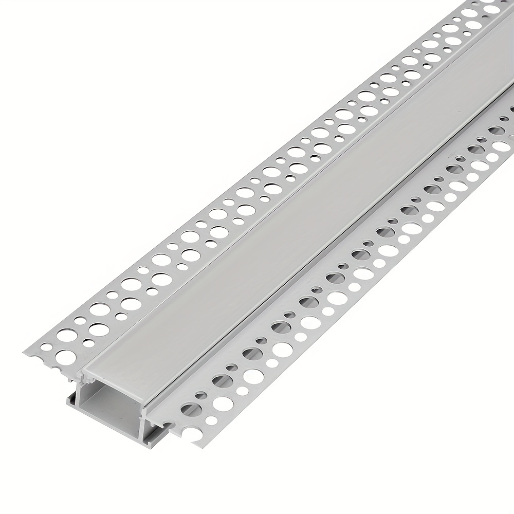 Canal de aluminio LED de yeso, paquete de 6 unidades, 3.3 ft/3.3 pies,  perfil de canal LED de aluminio para paneles de yeso sin bordes con tapa de