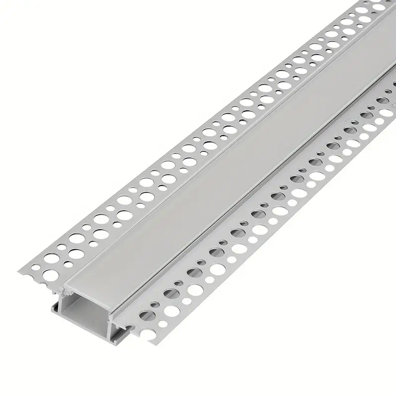 Canal de aluminio LED sin bordes de yeso con 6 unidades de 3.3 ft/3.3 pies  con brida para instalación de tiras LED, perfil de aluminio para paneles de
