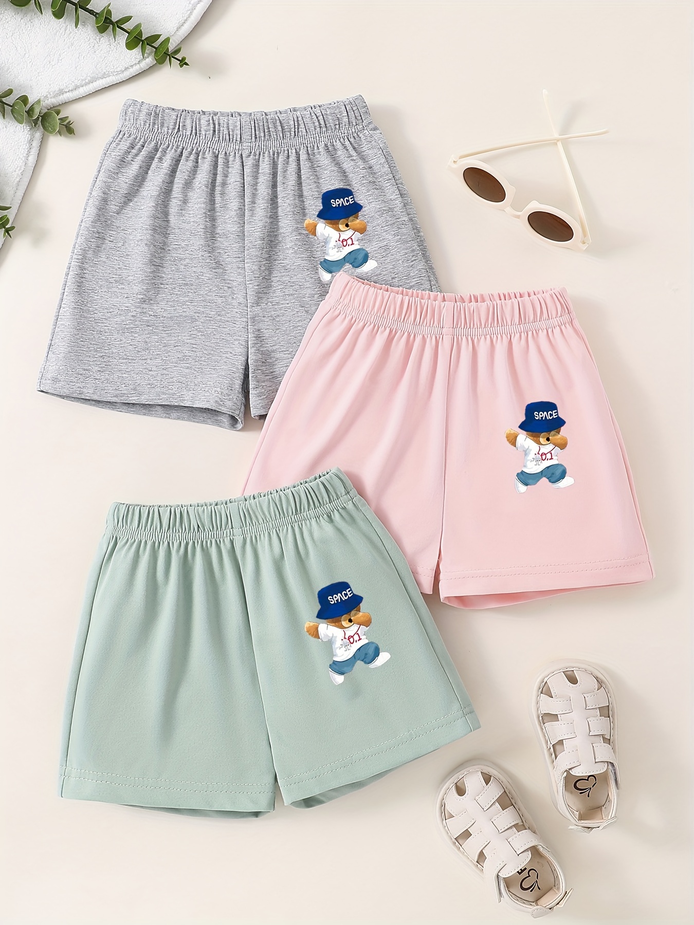 Kids 100% Cotton Sports Shorts Summer Contrast Binding Dolphin