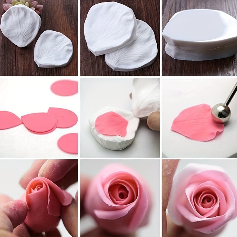 1pc Rose Flower Silicone Mold, DIY Wedding Cupcake Cake Silicone Mold,  Chocolate Gummy Mold, Candy Resin Mold