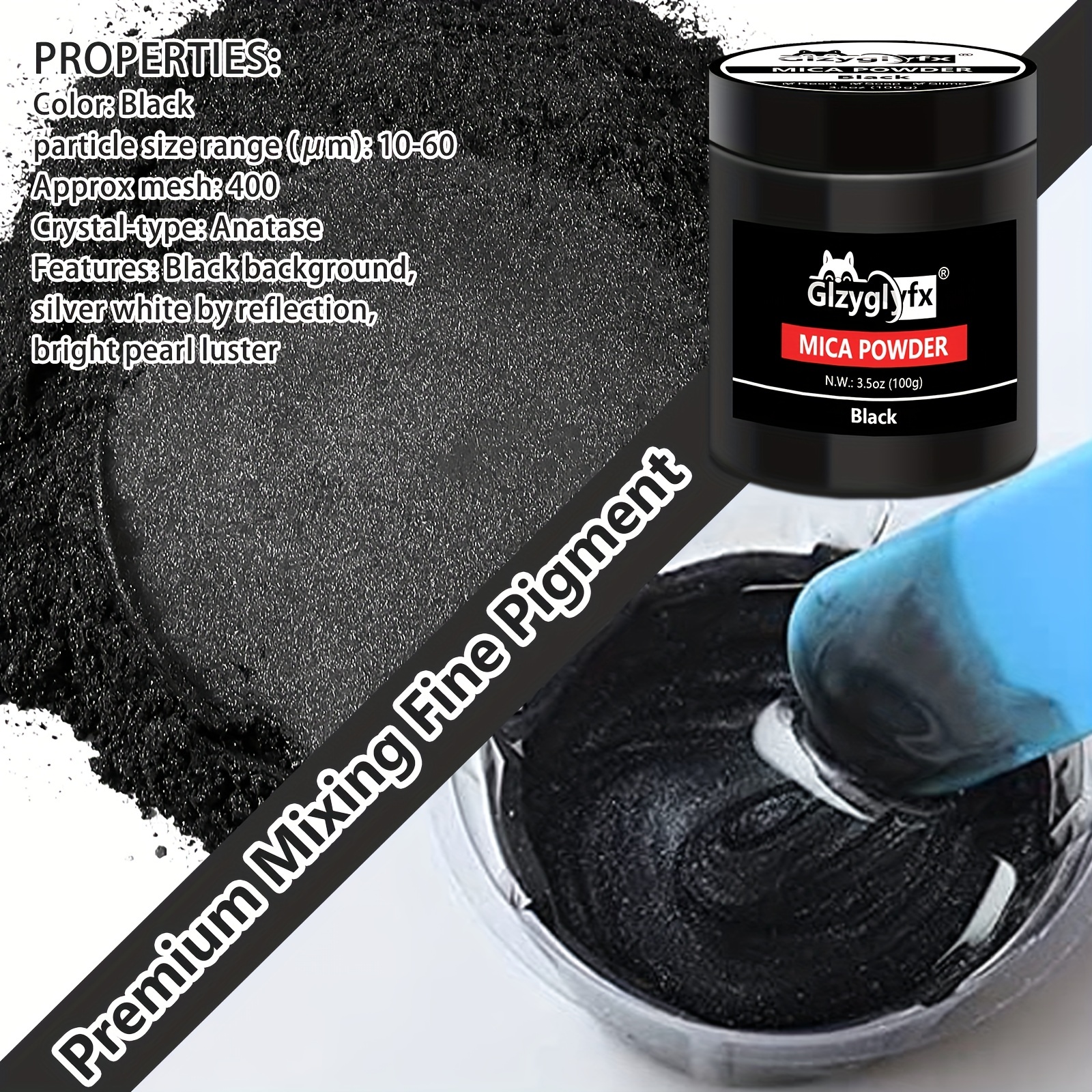Black Mica Powder 100 Gram Jar For Epoxy Resin Pigment - Temu