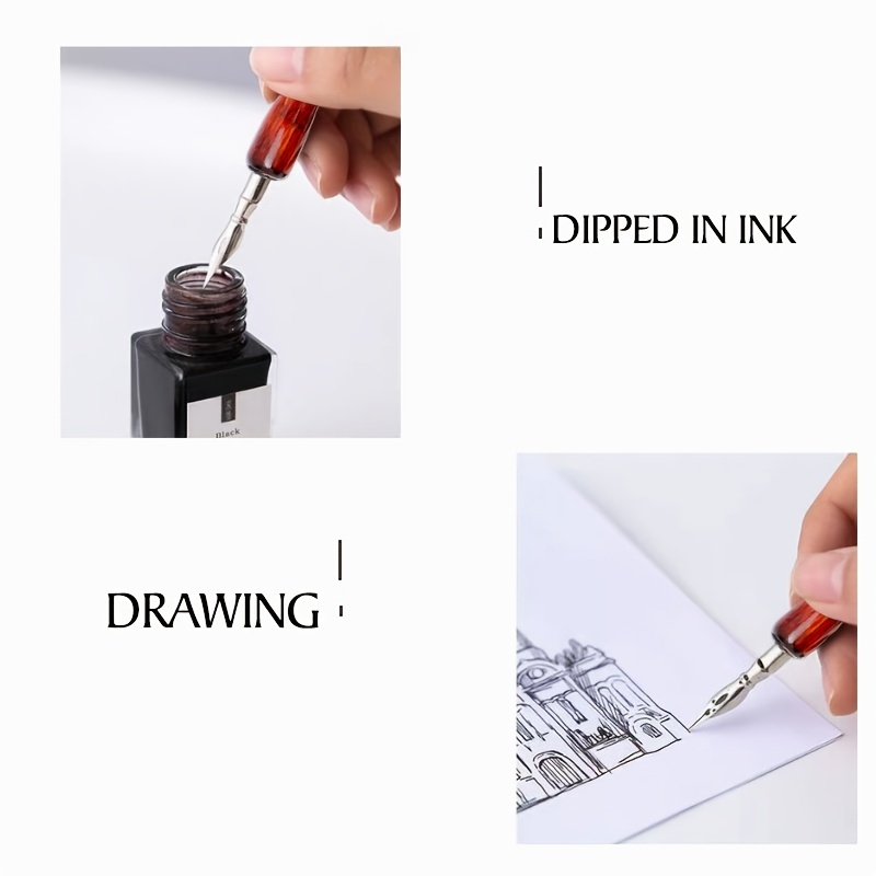 9 Calligraphy Nibs+ Dip Pen Set For Cartoon Animation - Temu