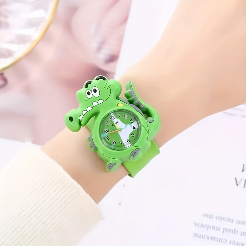 Green 3D Cartoon Crocodile Design Quartz Watch With Silicone Strap Birthday  Gifts Watches For Girls