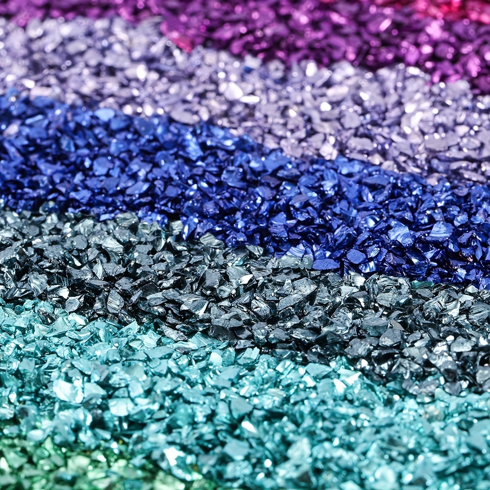 Crushed Glass Craft Glitter For Resin Irregular Metallic - Temu