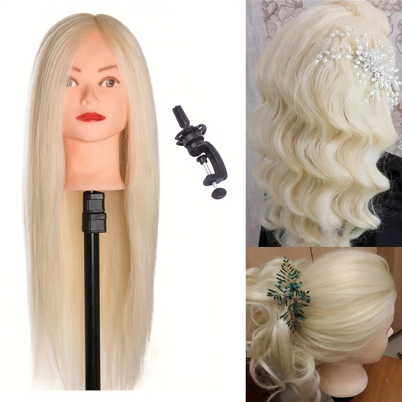 Real Hair Mannequin Head Full Realistic Hairdressing - Temu