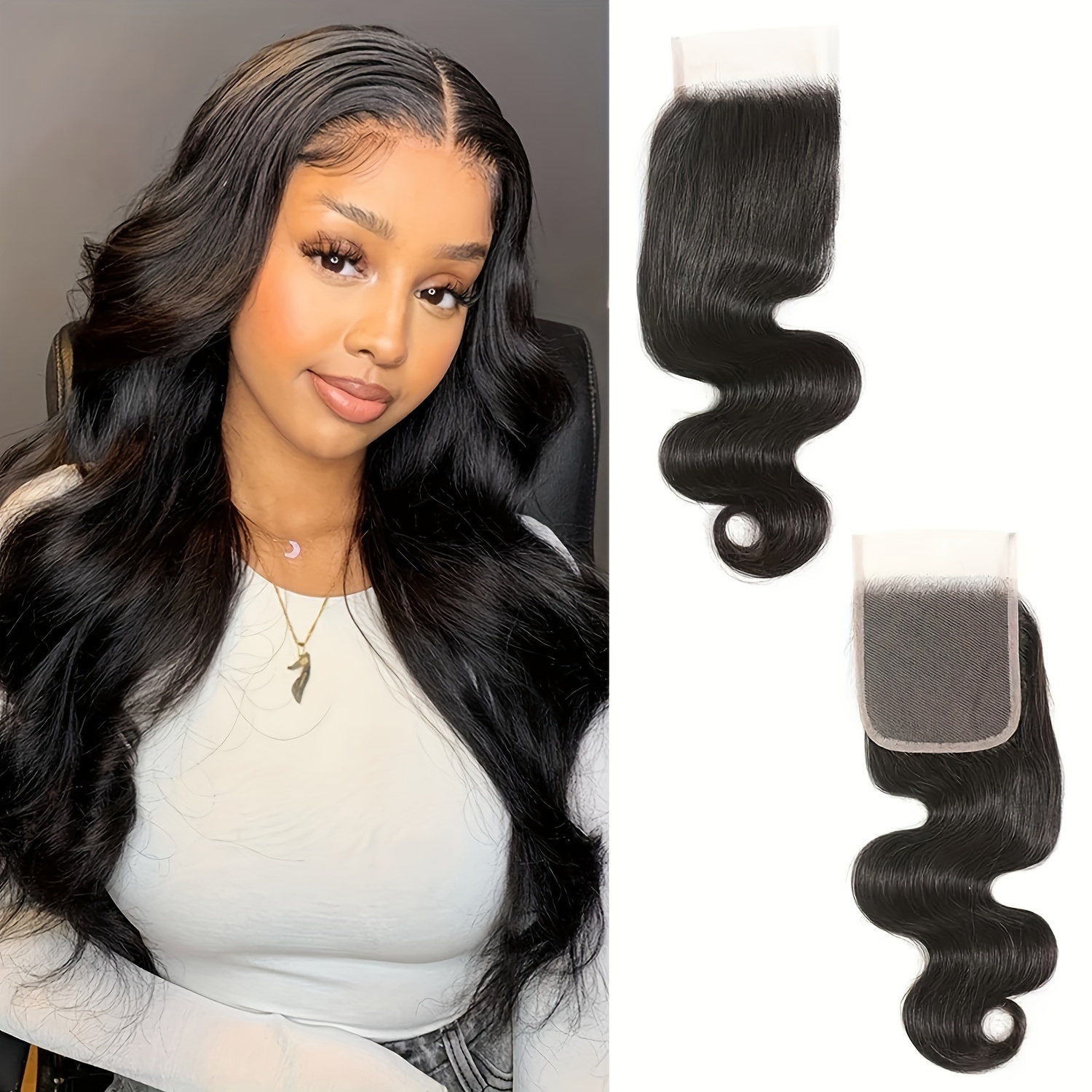 4x4 Lace Closure Free Part Front Body Wave Brazilian 100 Human Hair For Women Transparent Lace Closure With Baby Hair Pre Plucked Virgin Hair Natural