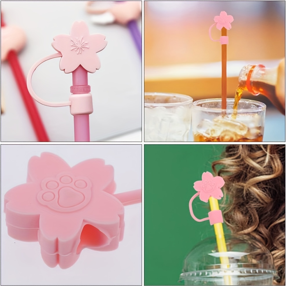 1 pc Silicone Straw Covers Cap, Cute Strawberry Shaped Silicone Straw Covers,  Straw Protectors, Soft Silicone Straw Lid for 6-8 mm Straws ,Silicone Straws  Tips Covers Strawberry Shaped Straw Plug Compatible with