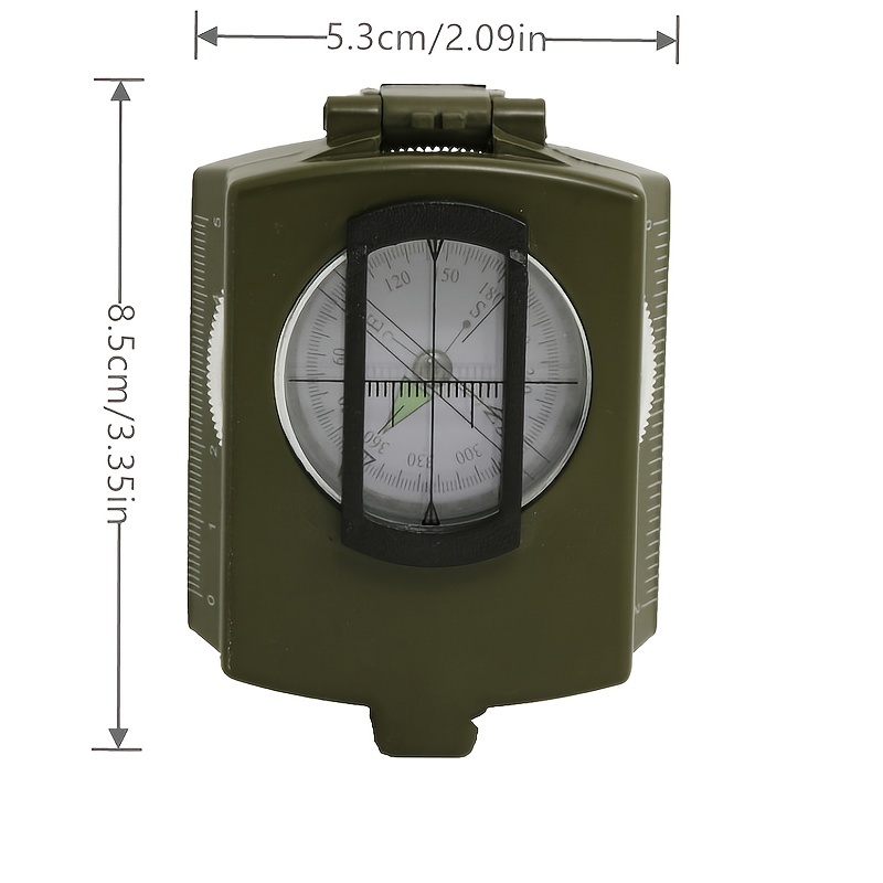 Brújula de observación militar Lensatic con bolsa de transporte, brújula  para senderismo, impermeable ya prueba de sacudidas, verde militar