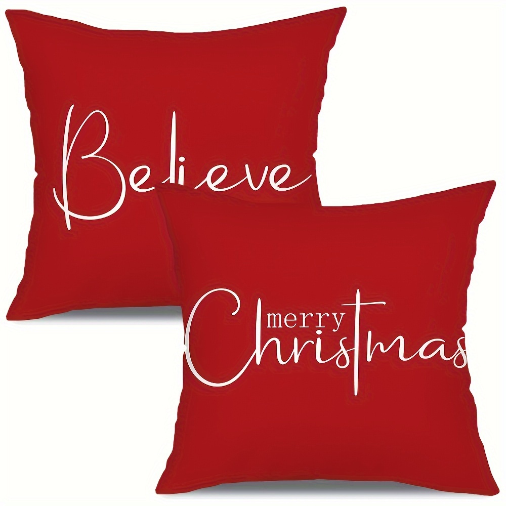 Double sided Print Christmas Pillow Covers Merry Christmas - Temu