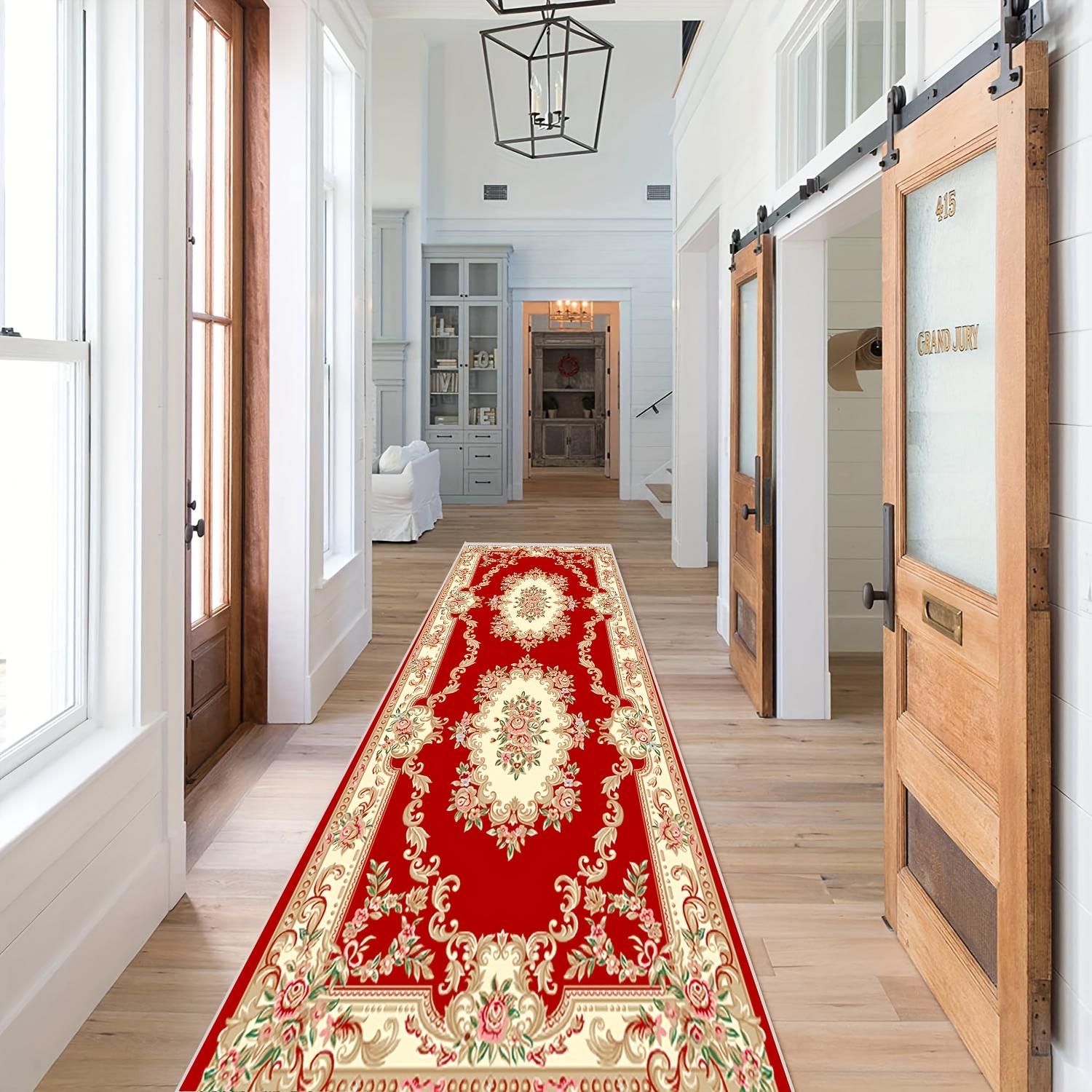 Boho Rug Runner, Non Slip Hallway Runner Rug Fuzzy Rug, Washable